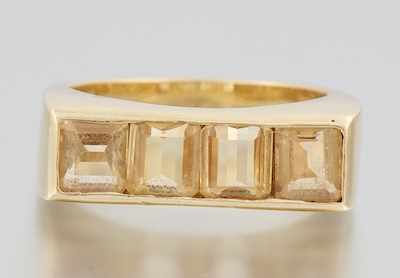 Appraisal: A Ladies' Modernist Citrine Ring k yellow gold ring set