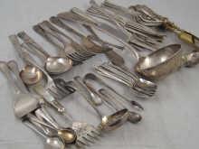 Appraisal: A mixed lot of silver flatware comprising fish knives fish