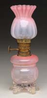 Appraisal: RARE PINK OPALINE MINI LAMP H - Pink opaline shade