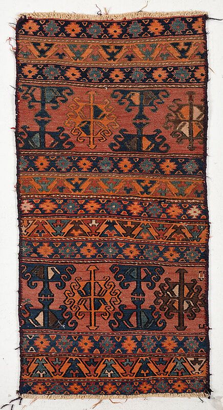 Appraisal: Sumac Mat Persia mid th century red field with geometric