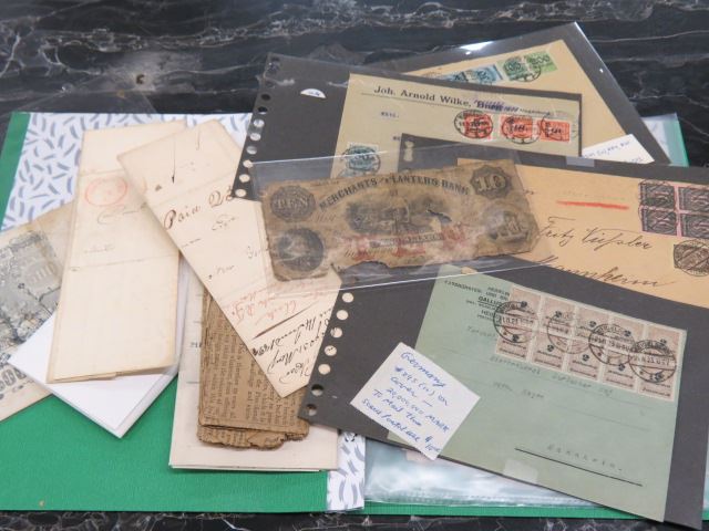 Appraisal: Stamp paper money Ephemera Lot early newspaper German inflationary stamps