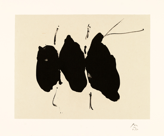 Appraisal: ROBERT MOTHERWELL Two lithographs Both printed in black on light