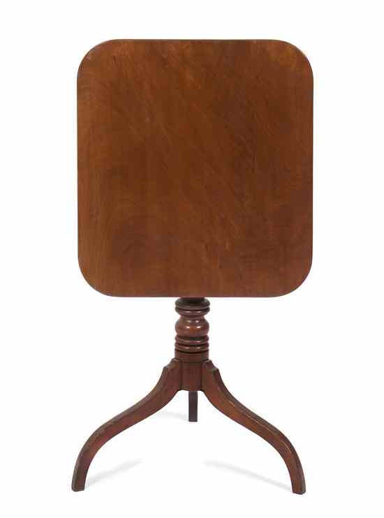 Appraisal: A Regency Mahogany Tilt-Top Tea Table circa having a rectangular