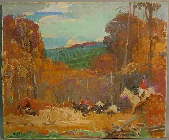 Appraisal: Harding George Mathews American - oil on canvas painting of