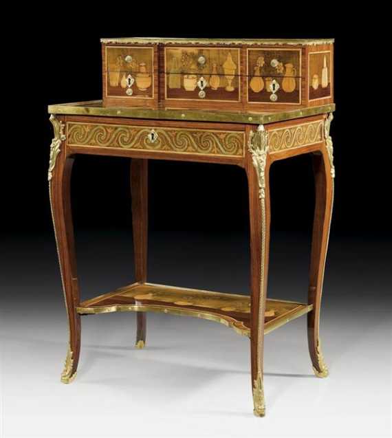 Appraisal: BONHEUR DU JOUR Louis XV stamped P H MEWESEN Pierre