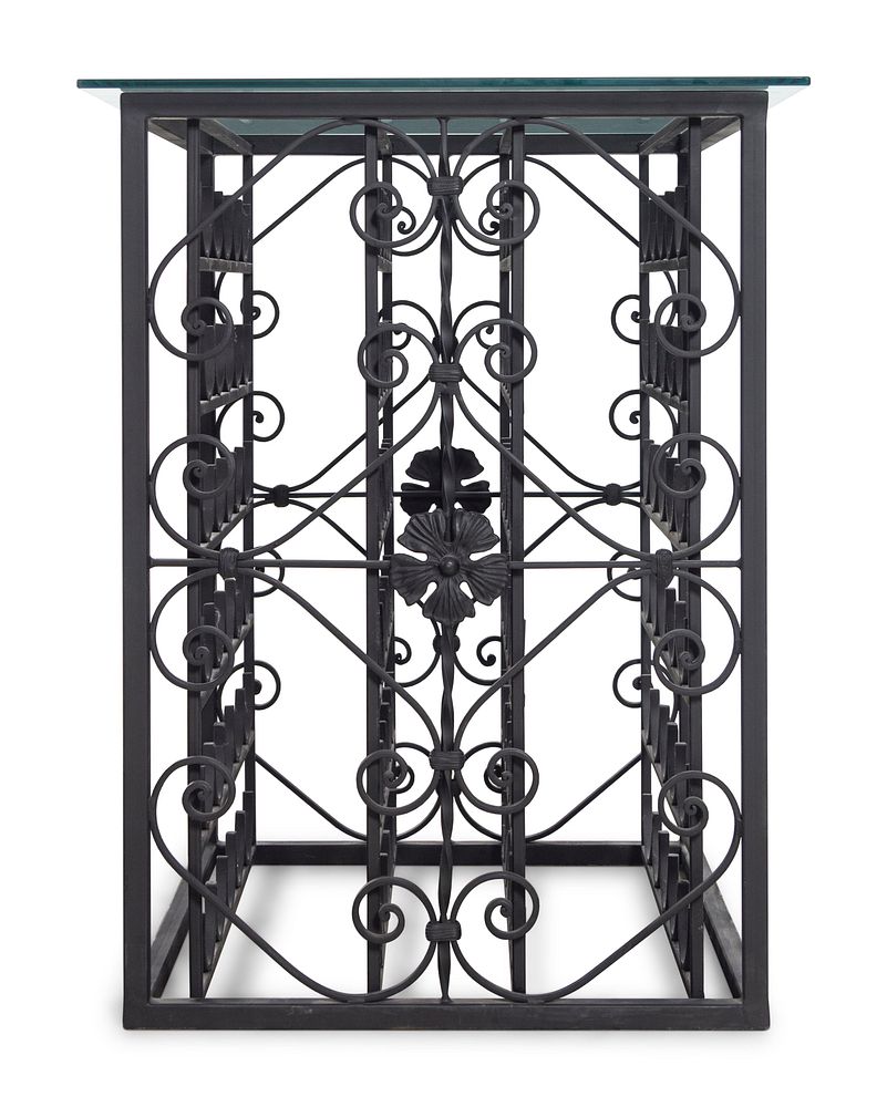 Appraisal: A Wrought-Iron -Bottle Wine Rack A Wrought-Iron -Bottle Wine Rack