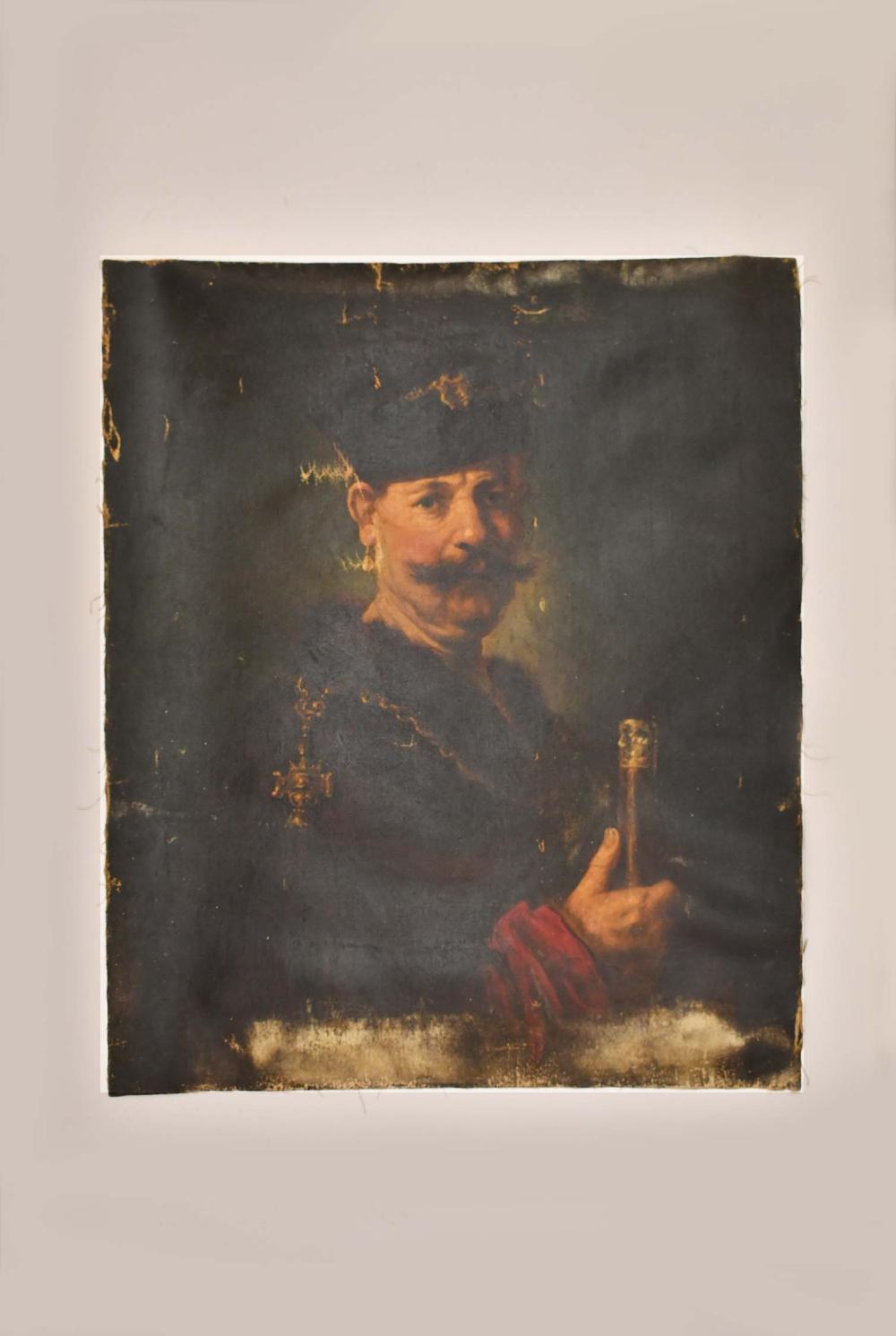 Appraisal: RUSSIAN SCHOOL TH CENTURY Portrait of a Cossak Unsigned Oil