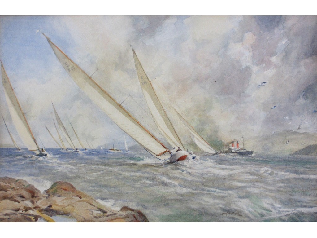 Appraisal: ROBERT CRAIG WALLACE - YACHTS RACING ON THE CLYDE Watercolour