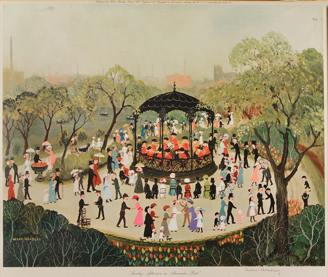 Appraisal: AFTER HELEN BRADLEY'Sunday Afternoon in Alexandra Park' print in colours