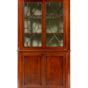 Appraisal: A George III Mahogany Corner Cabinet th th Century Height