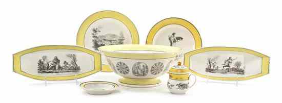 Appraisal: A Collection of Creil Dinnerware each having a yellow border