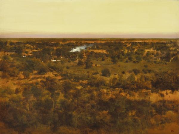 Appraisal: BRYAN WESTWOOD - Landscape at Dusk oil on canvas BRYAN