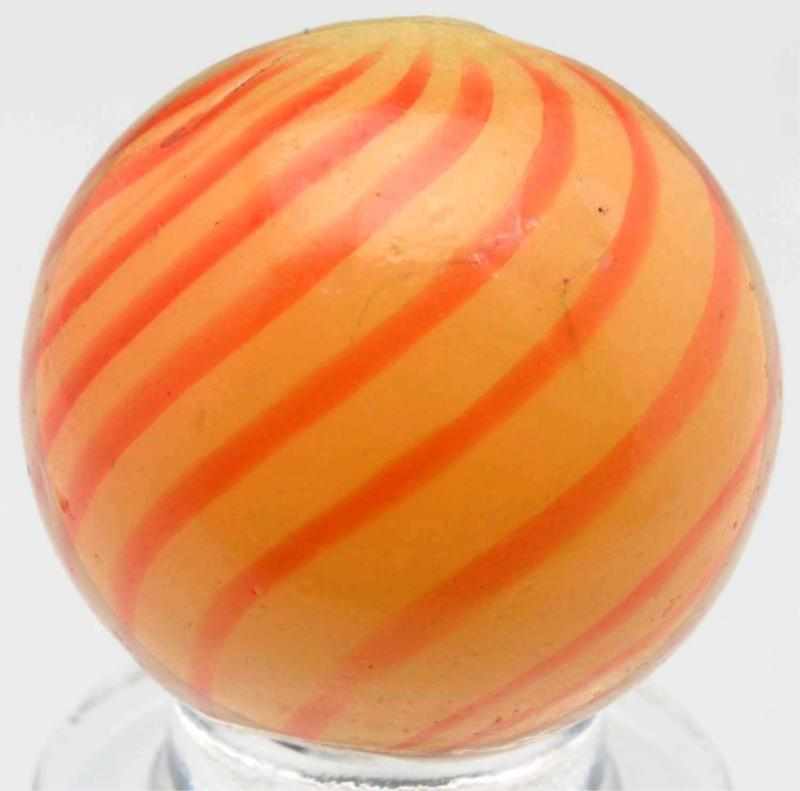 Appraisal: Rare Yellow Base Clambroth Marble Rare yellow base with pink