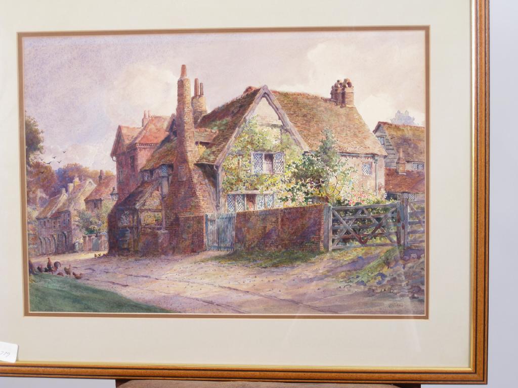 Appraisal: WILLIAM MONK Milton's Cottage signed watercolour x in