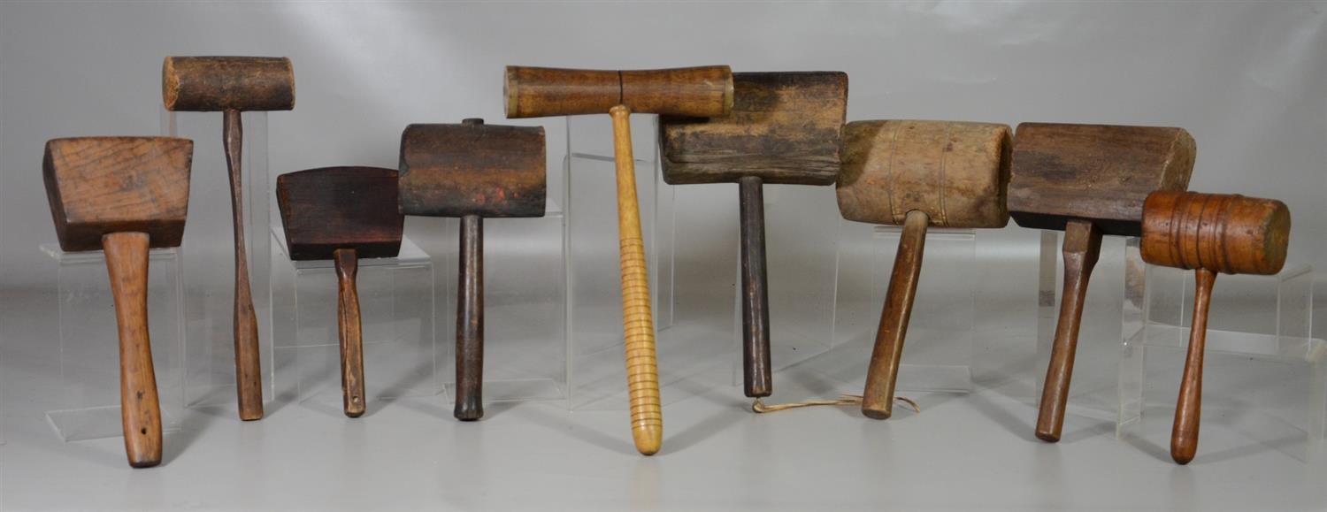 Appraisal: Wood Mallets longest -