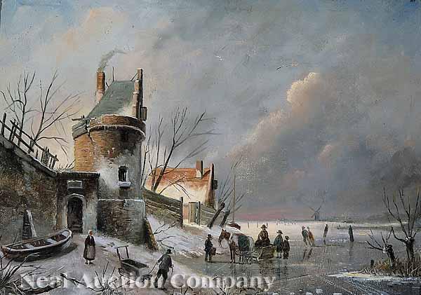 Appraisal: A Collection of Four Dutch Winter Scenes including H J