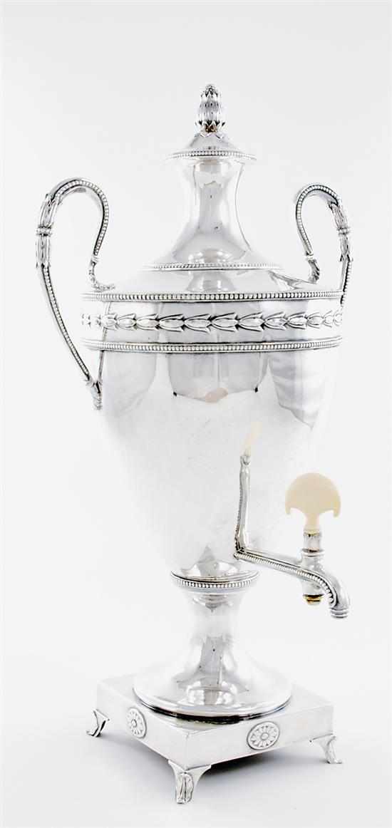 Appraisal: George III sterling tea urn by Henry Greenway London dated