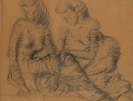 Appraisal: Louis Kahan - Two Nudes charcoal signed and dated 'Louis