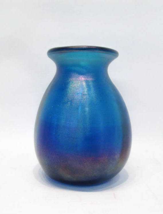 Appraisal: IRIDESCENT STUDIO ART GLASS VASE by Dominic Labino pear form