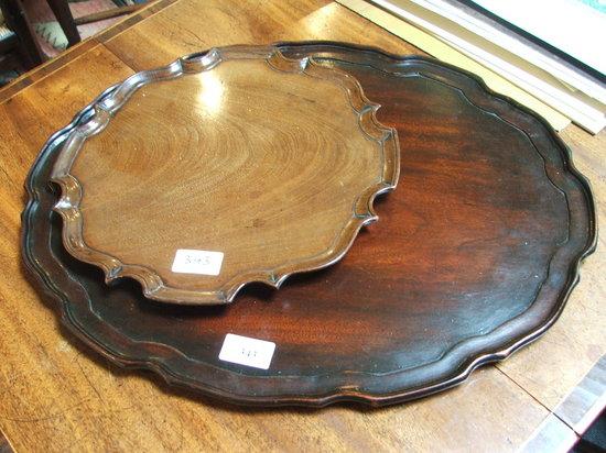 Appraisal: A GEORGE III MAHOGANY TRAY with Chippendale moulded edge formerly