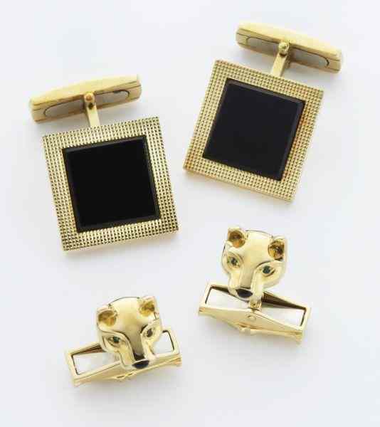 Appraisal: Pr K cuff links by Cartier Natan the Cartier having