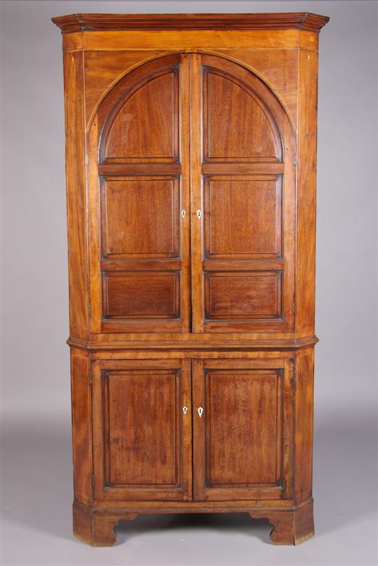 Appraisal: A Scottish Mahogany Corner Cabinet Height x width x depth