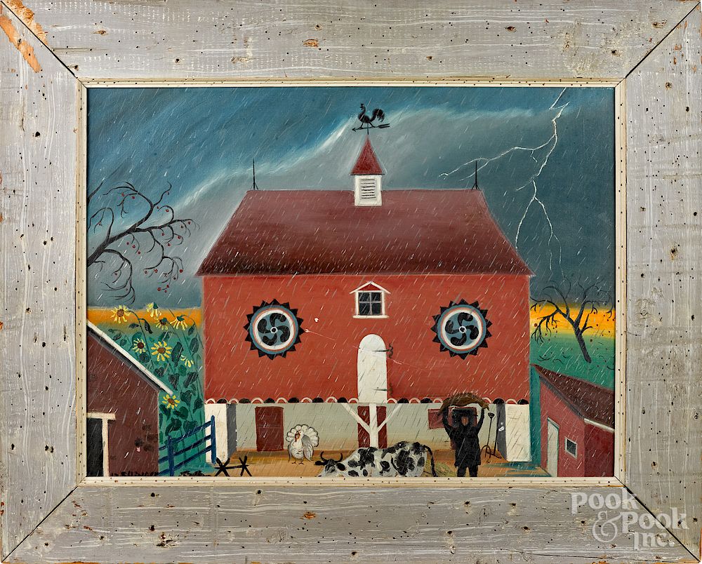 Appraisal: David Y Ellinger American - farm scene Exclusive on Bidsquare