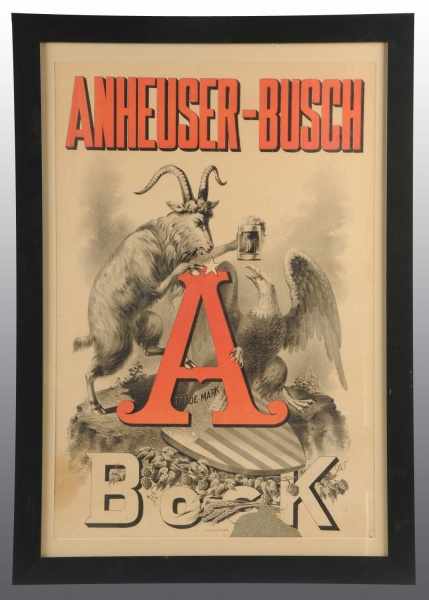 Appraisal: Paper Anheuser-Busch Bock Beer Sign Description Circa s A Hoen