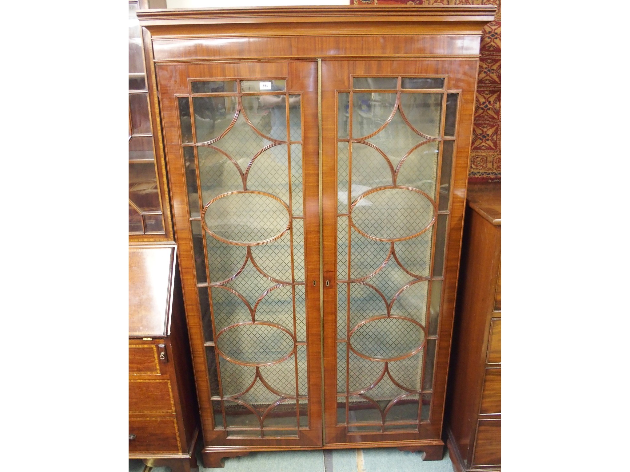 Appraisal: A Victorian mahogany glazed bookcase top x x cm