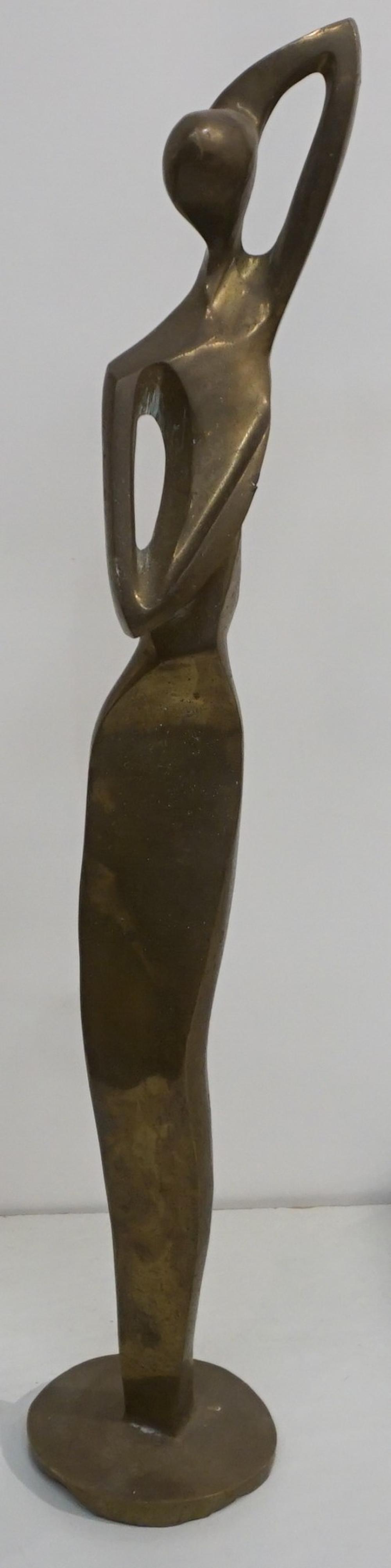 Appraisal: CONTEMPORARY BRASS ABSTRACT FIGURE OF STANDING WOMAN H IN CM