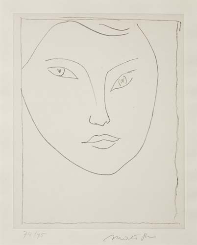 Appraisal: HENRI MATISSE Portrait de Claude D Lithograph on annam appliqu