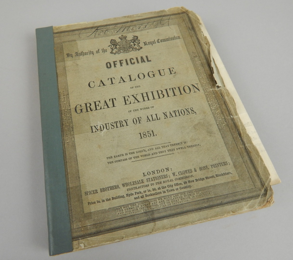 Appraisal: An official catalogue of The Great Exhibition of sold with