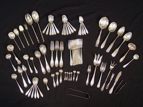 Appraisal: LARGE MIXED ESTATE STERLING COIN FLATWARE sterling pieces by assorted