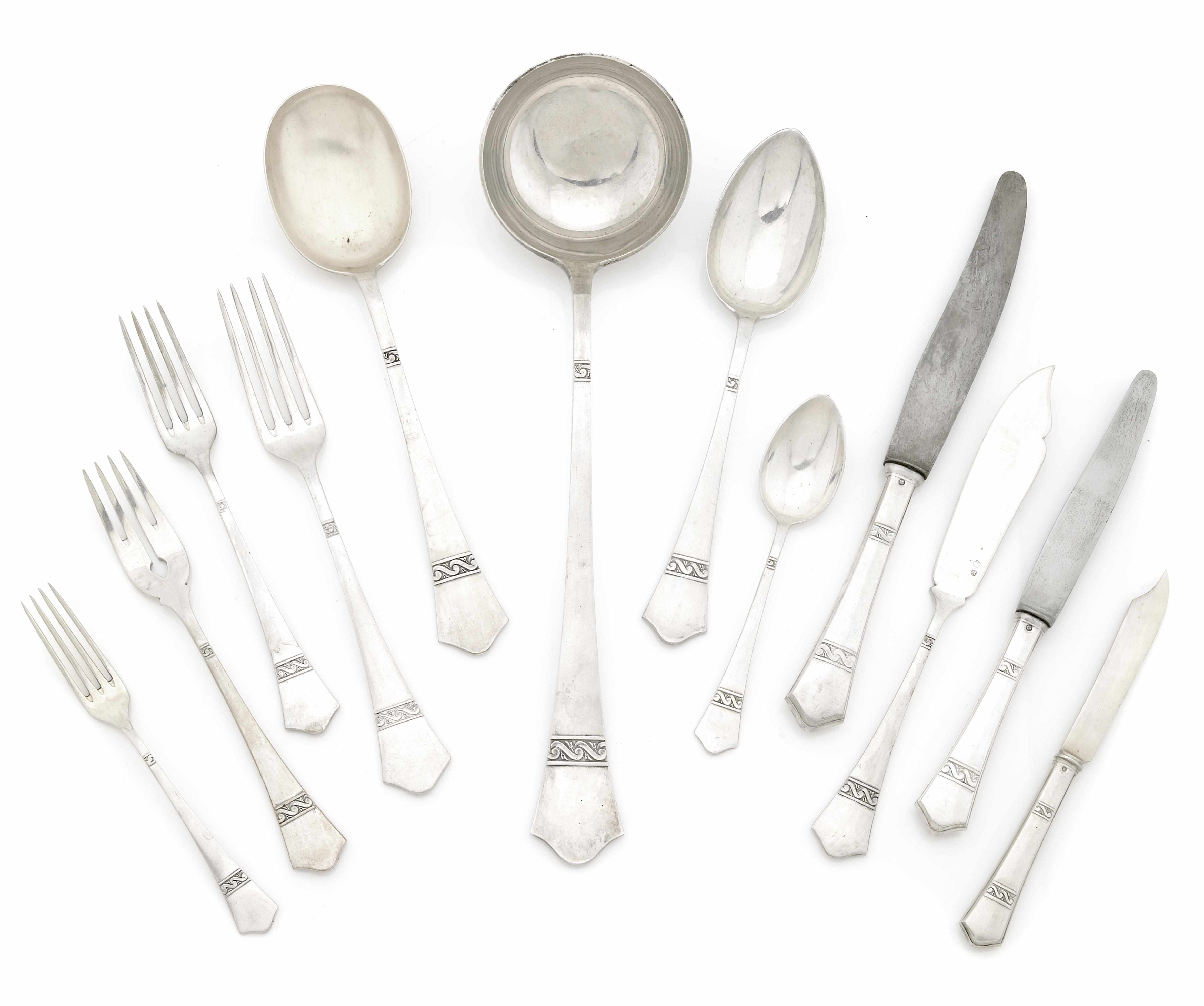 Appraisal: An Austrian standard silver flatware service for six Alexander Sturm