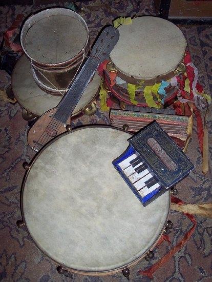 Appraisal: A child's drum various tambourines etc