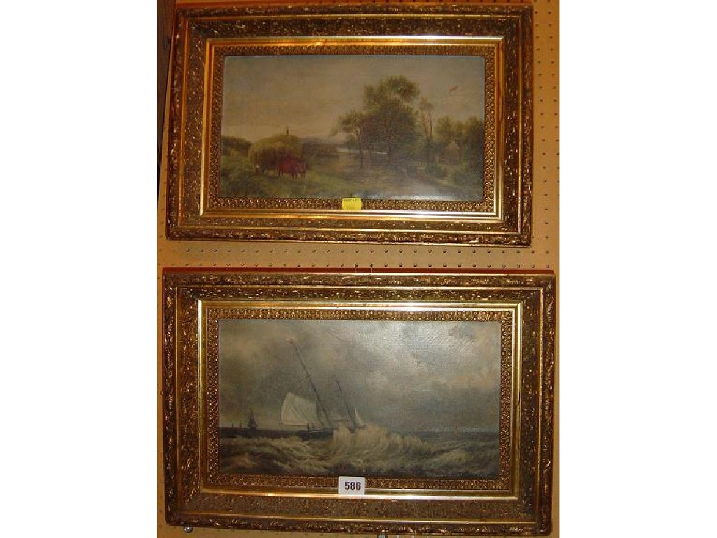 Appraisal: A pair of late th century oil paintings on canvas