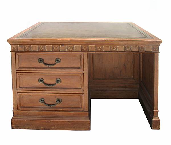 Appraisal: A Neoclassical style pine writing desk height in width in