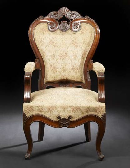 Appraisal: Continental Mahogany Armchair in the rococo taste third quarter th