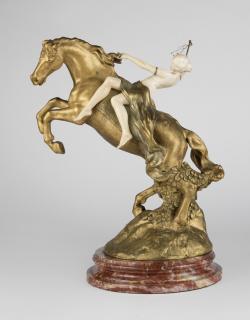 Appraisal: Celestin Anatole Calmels Late th century a gilt-bronze and ivory