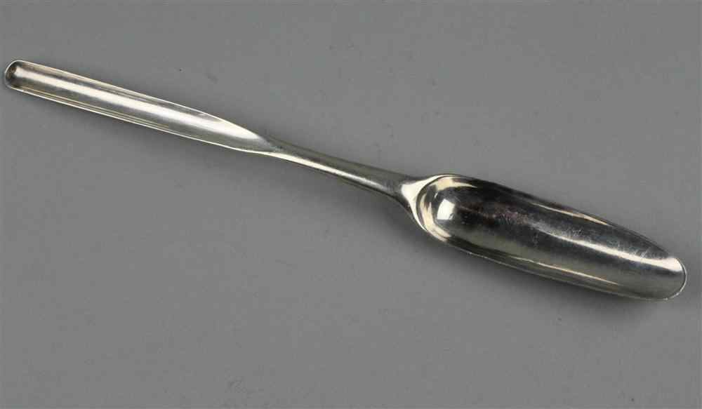 Appraisal: GEORGIAN SILVER DOUBLE ENDED MARROW SCOOP crowned leopard and maker's