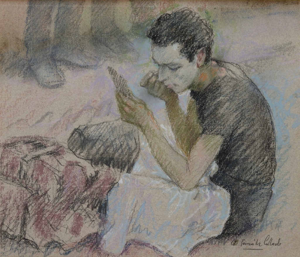 Appraisal: ANTONIO GONZALES COLLADO PASTEL FIGURE DRAWING Spain b Depicts a