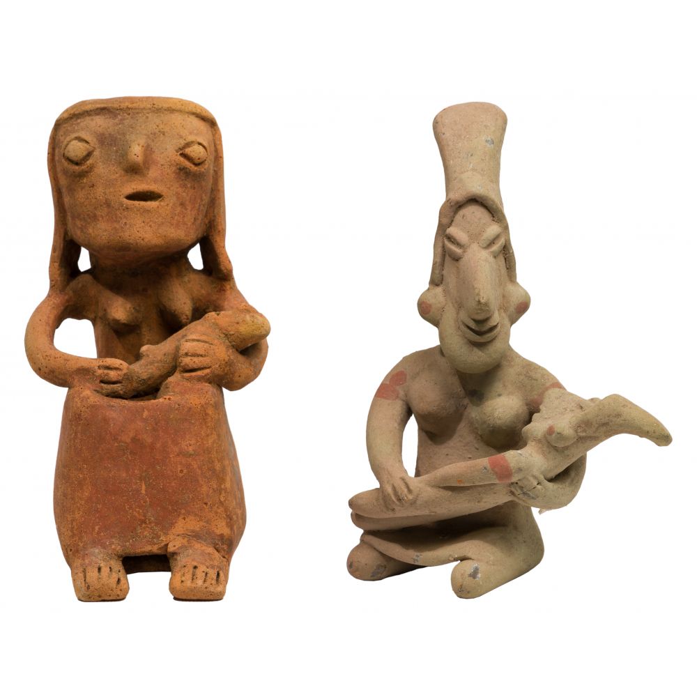 Appraisal: PRE-COLUMBIAN JALISCO CERAMIC MOTHER AND CHILD FIGURINE ASSORTMENT items including