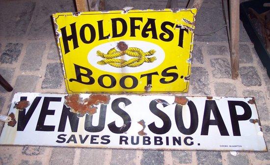 Appraisal: An enamel sign for Holdfast Boots cm x cm x