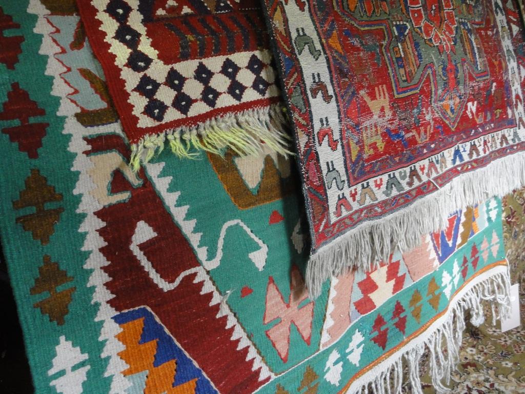 Appraisal: A selection of three Kelim carpets and a Kelim style