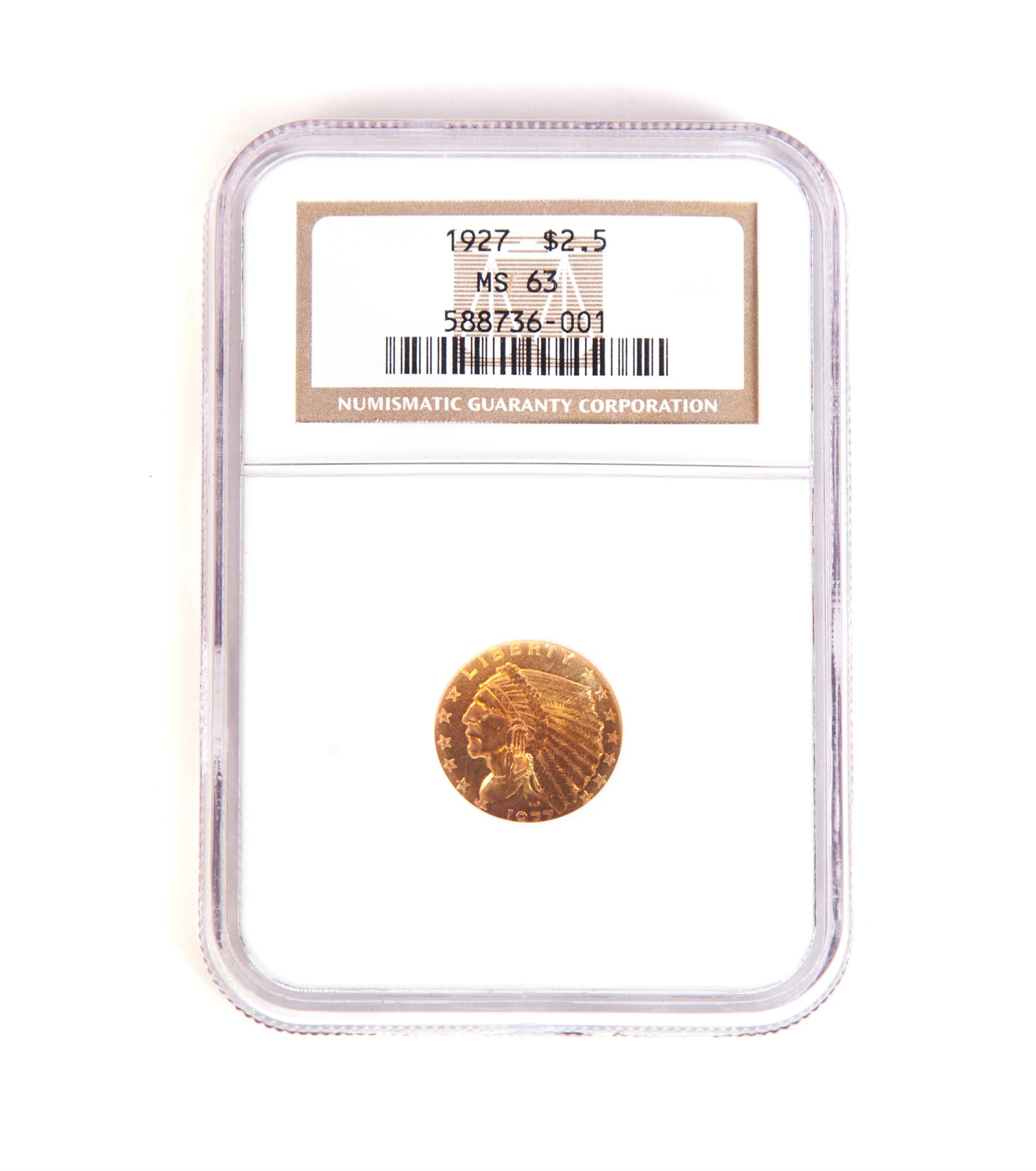 Appraisal: GOLD INDIAN HEAD QUARTER EAGLE MS NGC -