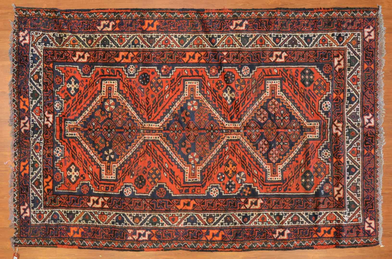 Appraisal: Persian Shiraz rug approx x Iran circa Condition Has some