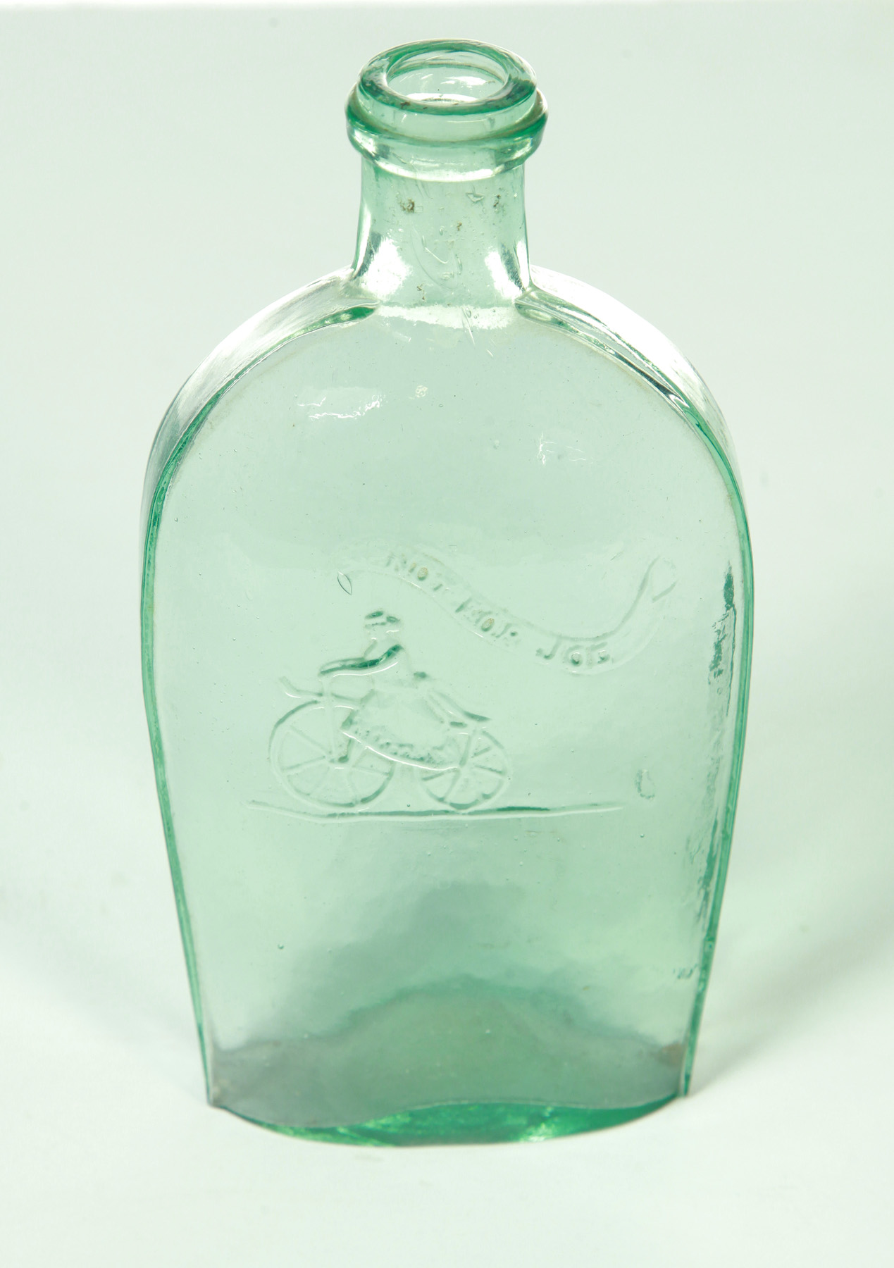 Appraisal: AMERICAN BLOWN GLASS FLASK Second quarter- th century Aqua pint