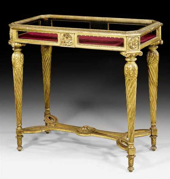 Appraisal: SMALL VITRINE TABLE late Louis XVI France th century Richly