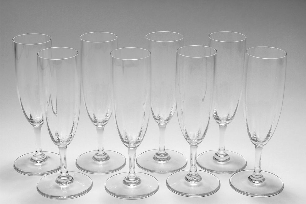 Appraisal: Baccarat Montaigne Optic Champagne Glass Flutes Set of eight Baccarat