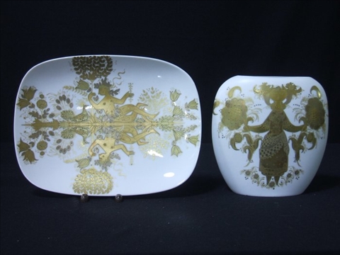 Appraisal: TWO ROSENTHAL BJORN WIINBLAD PROCELAIN PIECES Printed marks designed by